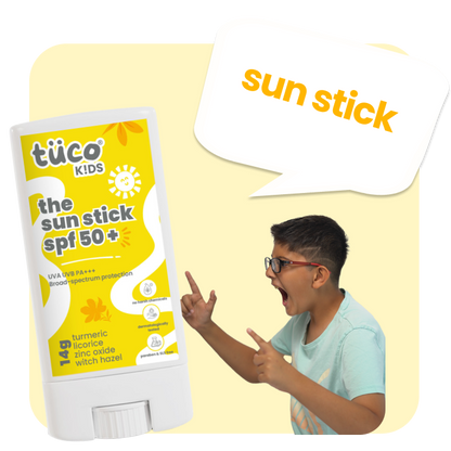 Tuco Kids Sunscreen Stick SPF 50 provides safe, natural, and mess-free sun protection for your little one, from ages 3 to 10 years.